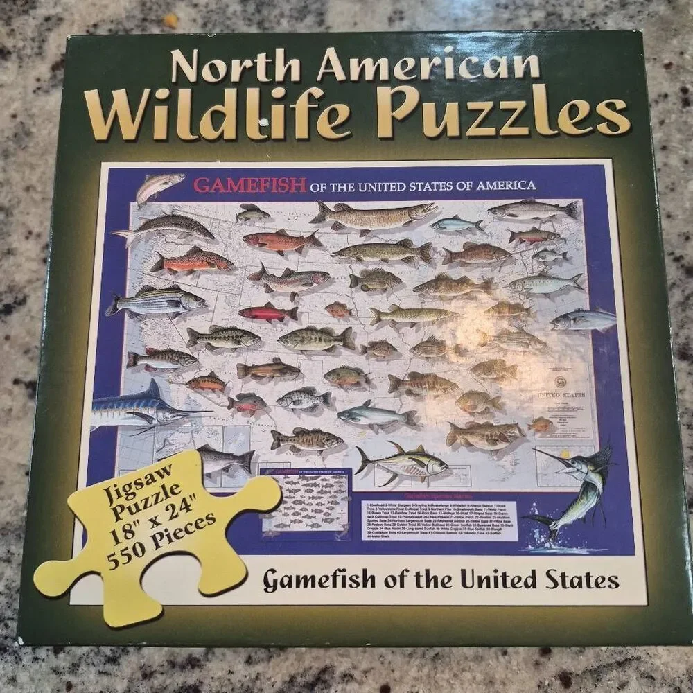 North American Wildlife Puzzles Gamefish of the United States 550 pc Jigsaw Puzz